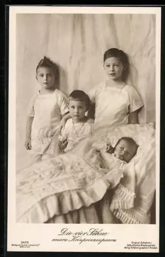 AK Vier Söhne des Kronprinz Wilhelm von Preussen