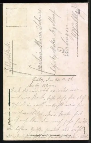 AK Elsässerin in Tracht, Alsacienne, elsass-lothringische Tracht