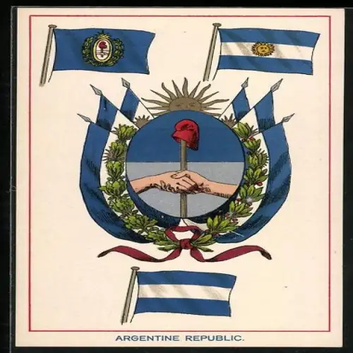 AK Argentinien, Landesflaggen angeordnet