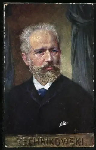 Künstler-AK Portrait des Komponisten Tschaikowski