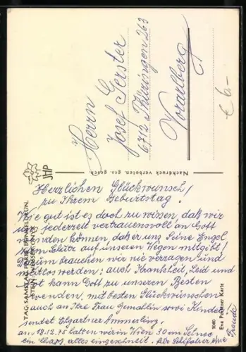 AK Sternzeichen Steinbock, Mann in einem Bett auf einem Berg