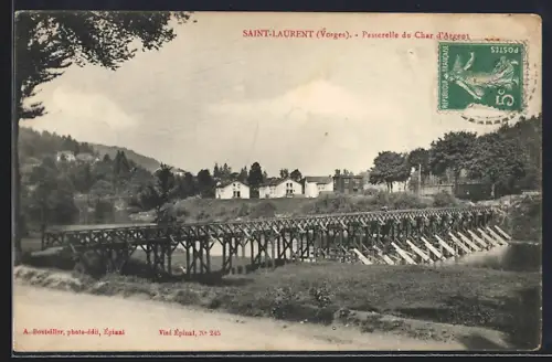 AK Saint-Laurent /Vosges, Passerelle du Char d`Argent