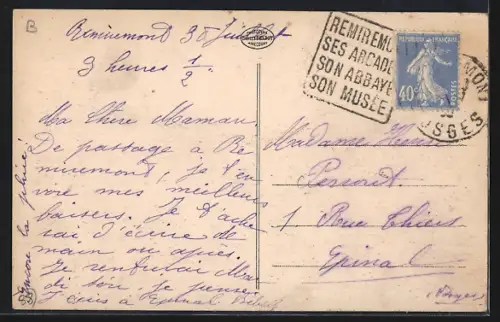 AK Remiremont, Vue générale du village et des collines environnantes