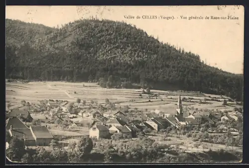 AK Raon-sur-Plaine, Vue générale du village dans la vallée de Celles, Vosges