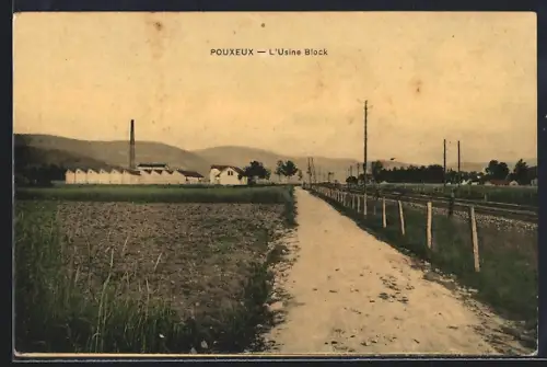 AK Pouxeux, L`Usine Block et chemin rural