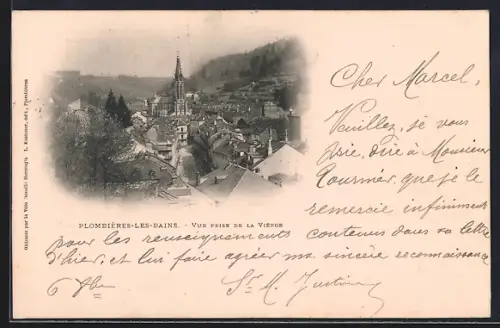 AK Plombières-les-Bains, Vue prise de la Vierge