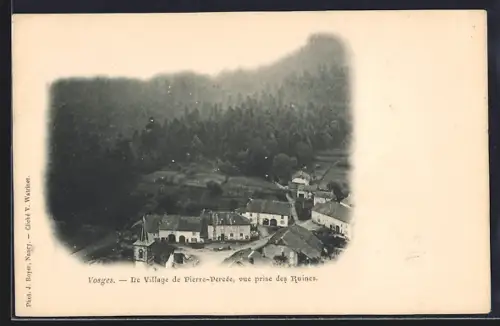 AK Pierre-Percée, Vue du village depuis les ruines