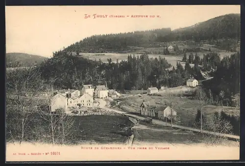 AK Le Tholy /Vosges, Route de Gérardmer, Vue prise du Village
