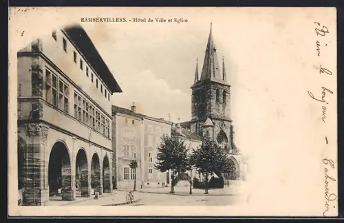 AK Rambervillers, Hôtel de Ville et Église