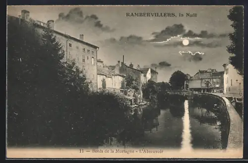 AK Rambervillers, la Nuit, Bords de la Mortagne, L`Abreuvoir