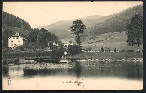 AK Le Rudlin /Vosges, Vue sur le lac et les montagnes environnantes