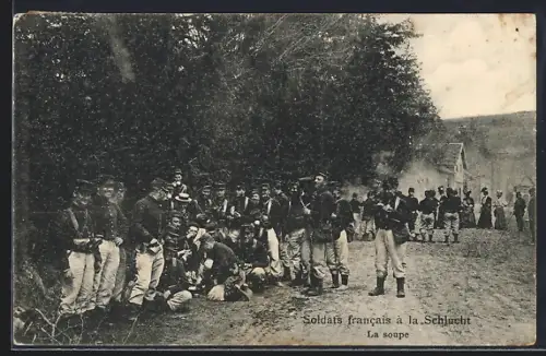 AK La Schlucht, Soldats francais à la Schlucht, La soupe