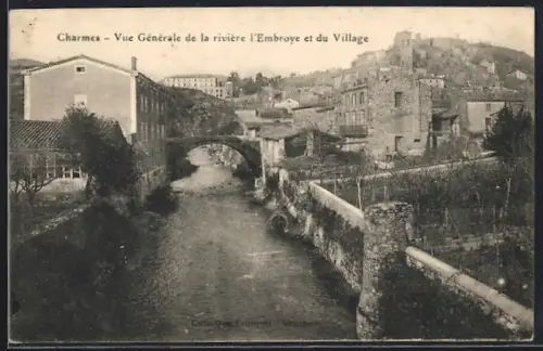 AK Charmes, Vue Générale de la rivière l`Embroye et du Village