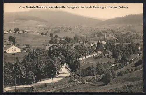 AK Saint-Maurice-sur-Moselle /Vosges, Route de Bussang et Ballon d`Alsace