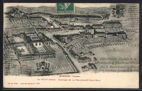 AK Senones /Vosges, Capitale de la Principauté Salm-Salm au XVIIIe siècle