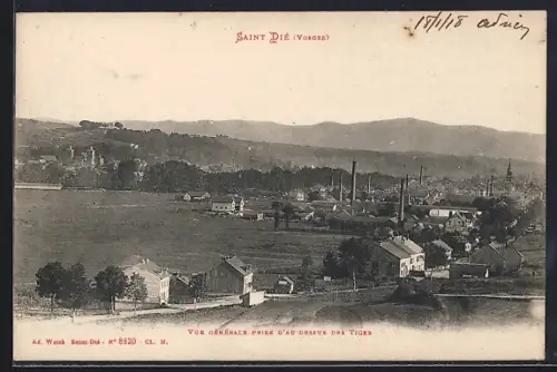 AK Saint Dié /Vosges, Vue générale prise d`au-dessus des Tiges