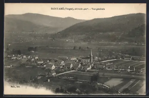 AK Saint-Amé /Vosges, Vue générale du village et des montagnes environnantes