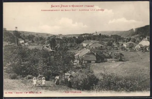 AK Saint-Jean-d`Ormont /Vosges, Vue générale du village et des collines environnantes