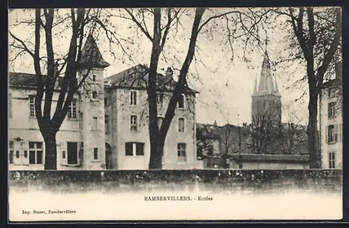 AK Rambervillers, Écoles et clocher en arrière-plan