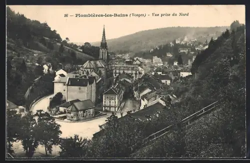 AK Plombières-les-Bains /Vosges, Vue prise du Nord