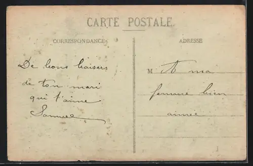 AK Archettes /Vosges, Vue du village avec un avion en vol