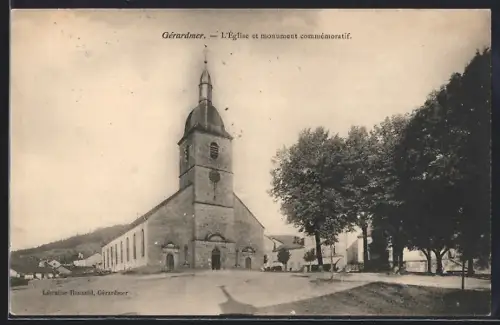 AK Gérardmer, L`Église et monument commémoratif