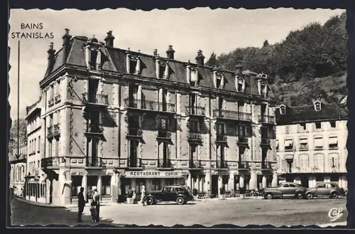 AK Plombières-les-Bains, Hôtel Curin et Restaurant, Place de l`Église