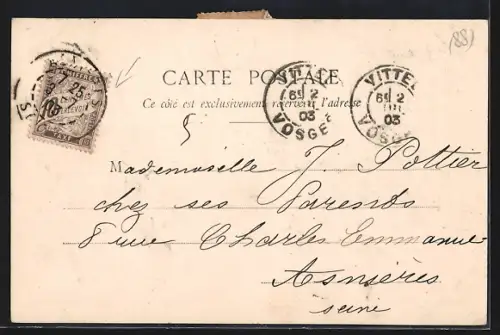 AK Vittel, Source Salée avec des visiteurs élégants