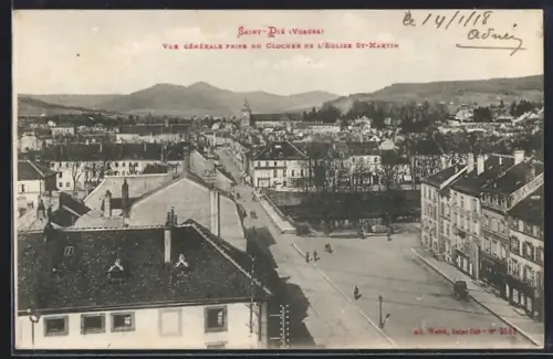 AK Saint-Dié /Vosges, Vue générale prise du clocher de l`Église St-Martin