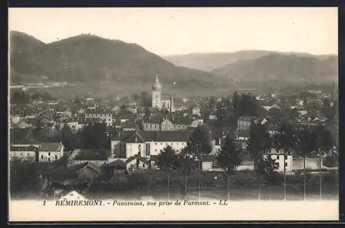 AK Remiremont, Panorama, vue prise de Parmont