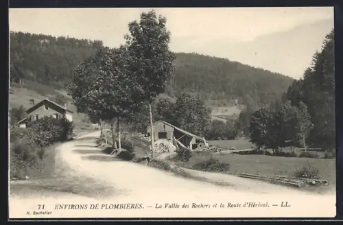 AK Plombières, La Vallée des Rochers et la Route d`Hérival