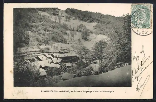 AK Plombières-les-Bains, En hiver, Paysage dans la Montagne