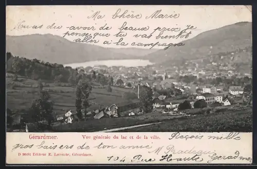 AK Gérardmer, Vue générale du lac et de la ville