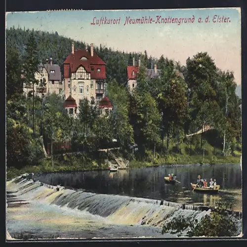 AK Neumühle-Knottengrund a. d. Elster, Bootsfahrt auf dem Fluss