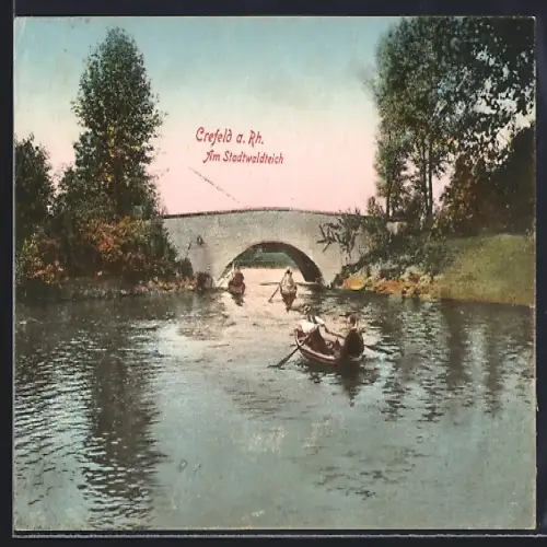 AK Crefeld a. Rh., Am Stadtwaldteich