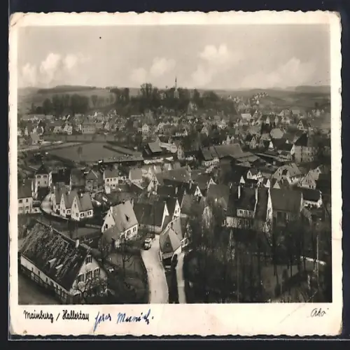 AK Mainburg /Hallertau, Ortsansicht mit Kirche
