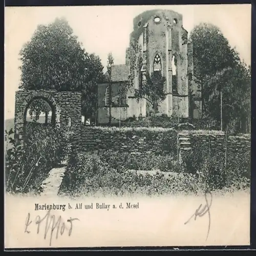 AK Marienburg / Alf-Bullay, Ruine mit Torbogen