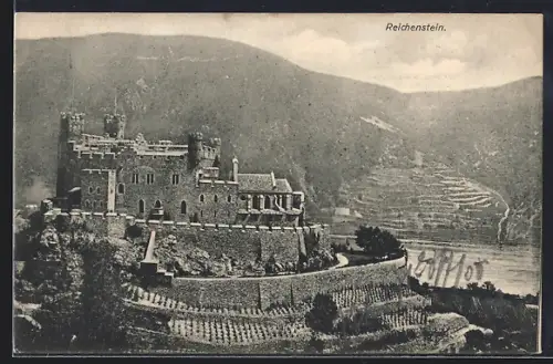AK Reichenstein, Burg mit Berglandschaft