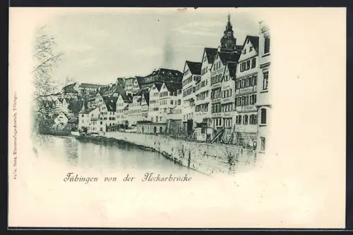 AK Tübingen, Ortsansicht von der Neckarbrücke
