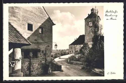 AK Neuburg a. Inn, Partie am Schloss