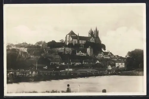 AK Breisach am Rhein, Ortsansicht vom Rhein aus