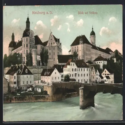 AK Neuburg a. D., Blick auf Schloss