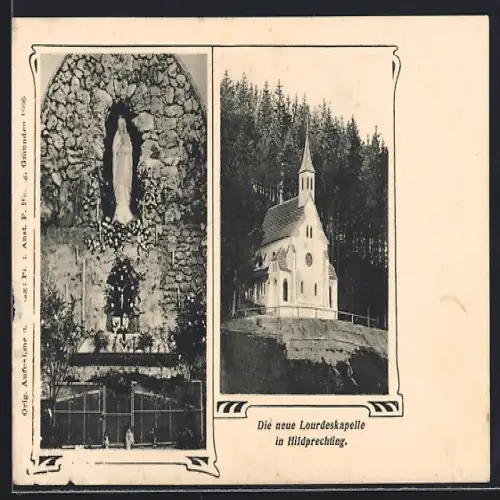 AK Hildprechting, Lourdeskapelle, Mariengrotte