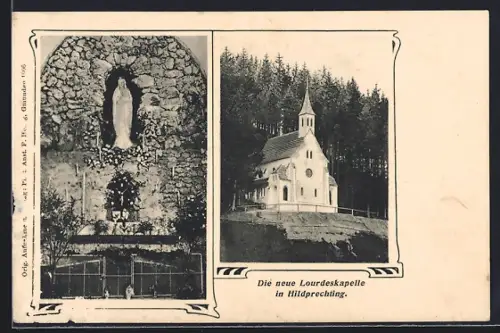 AK Hildprechting, Lourdeskapelle, Mariengrotte