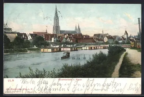 AK Ulm / Donau, Ortsansicht von Süden