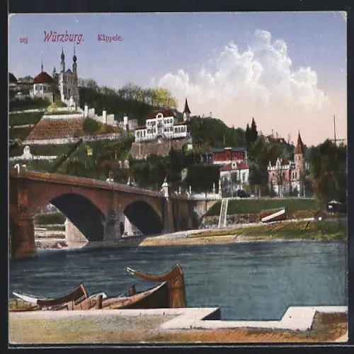 AK Würzburg, Käppele mit Brücke