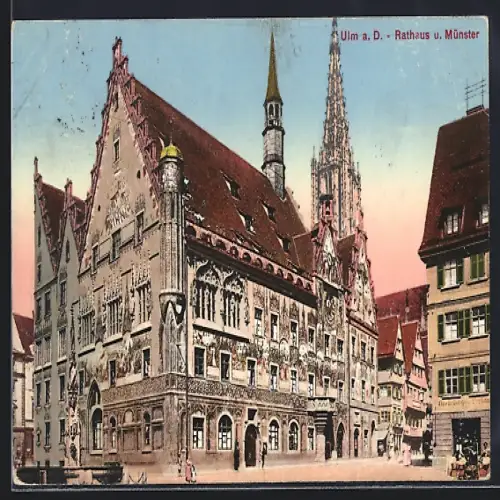 AK Ulm a. D., Rathaus u. Münster