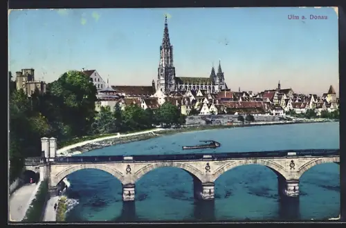 AK Ulm a. Donau, Ortsansicht vom Fluss aus