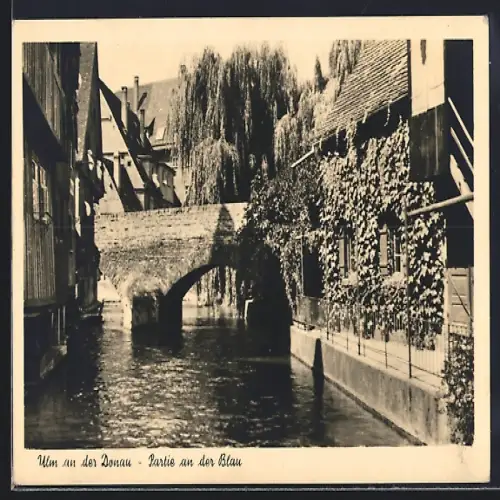 AK Ulm an der Donau, Partie an der Blau