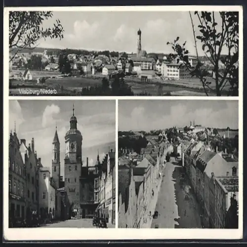 AK Vilsbiburg /Niederb., Ortsansicht mit Kirche